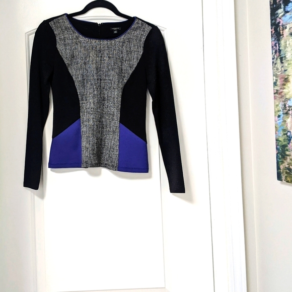 ANN TAYLOR Petite Color block Dressy Top - Picture 1 of 14